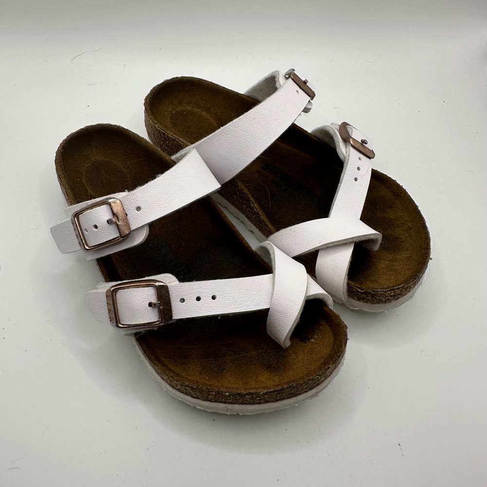 Kids Birkenstock Arizona Sandals White 26‎ Buckle Cork Footbed Size Toddler 9